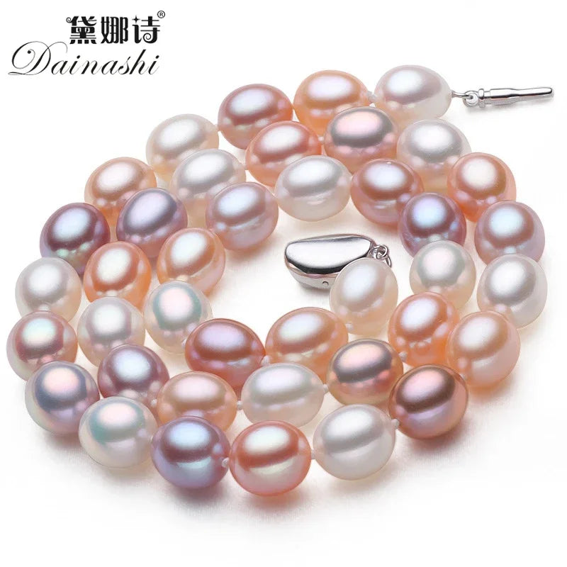 VILZSTUDIOS Fancy 925 Sterling Silver Pearl Necklace