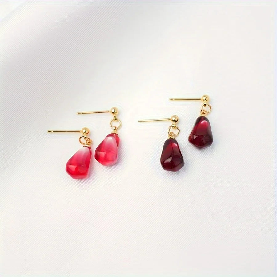 VILZSTUDIOS Vibrant Red Pomegranate Seed Dangle Earring
