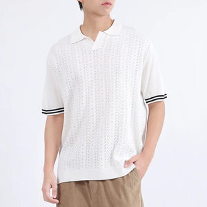 VILZSTUDIOS Luxury Knit Collared Men's T-Shirt