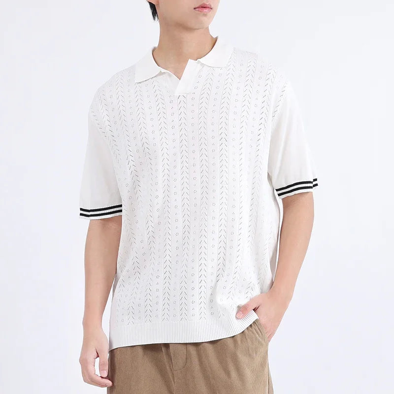 VILZSTUDIOS Luxury Knit Collared Men's T-Shirt