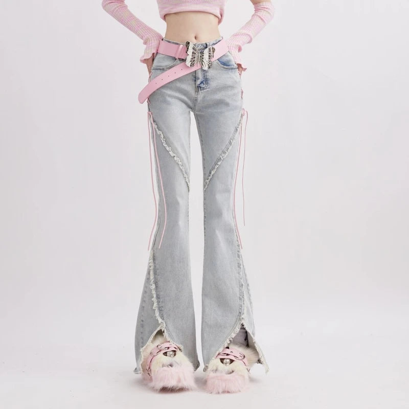 VILZSTUDIOS Vintage High Waist Lace Up Pants