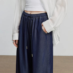 VILZSTUDIOS Stylish Elastic Waistband Wide Leg Pants