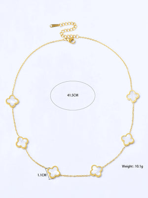 VILZSTUDIOS Elegant Stainless Steel Four-Leaf Clover Necklace