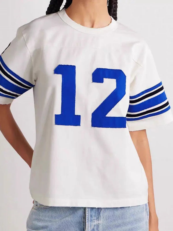 White Striped Jersey T-Shirt