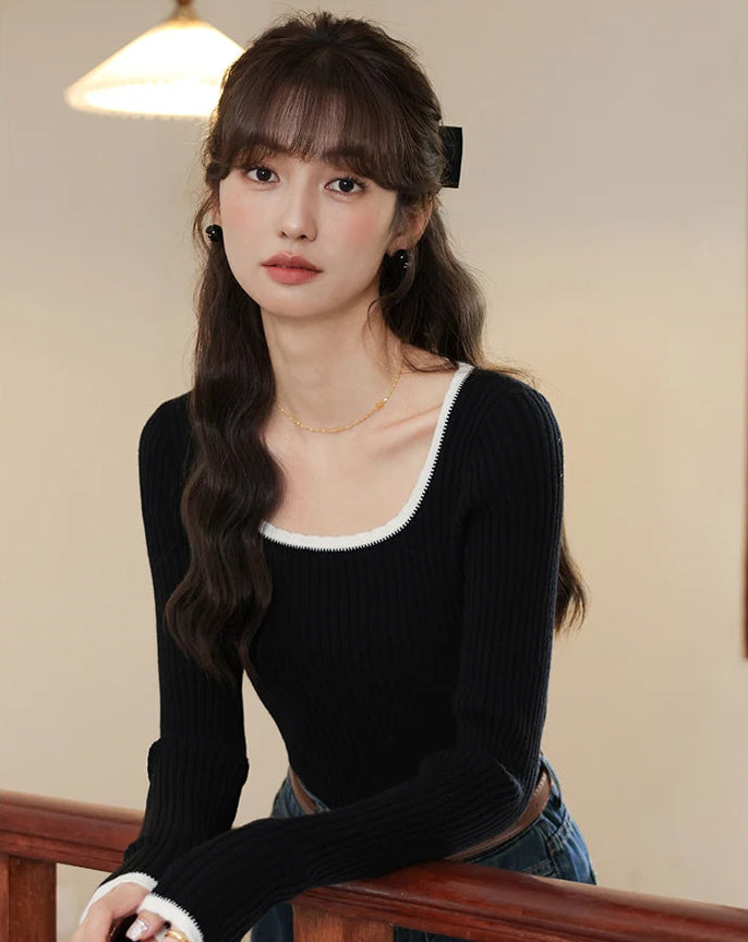 VILZSTUDIOS Elegant Black Knitted Sweater