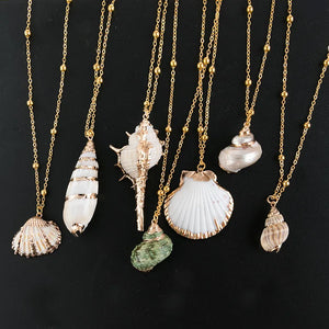 VILZSTUDIOS Natural Boho Shell Pendant Necklace