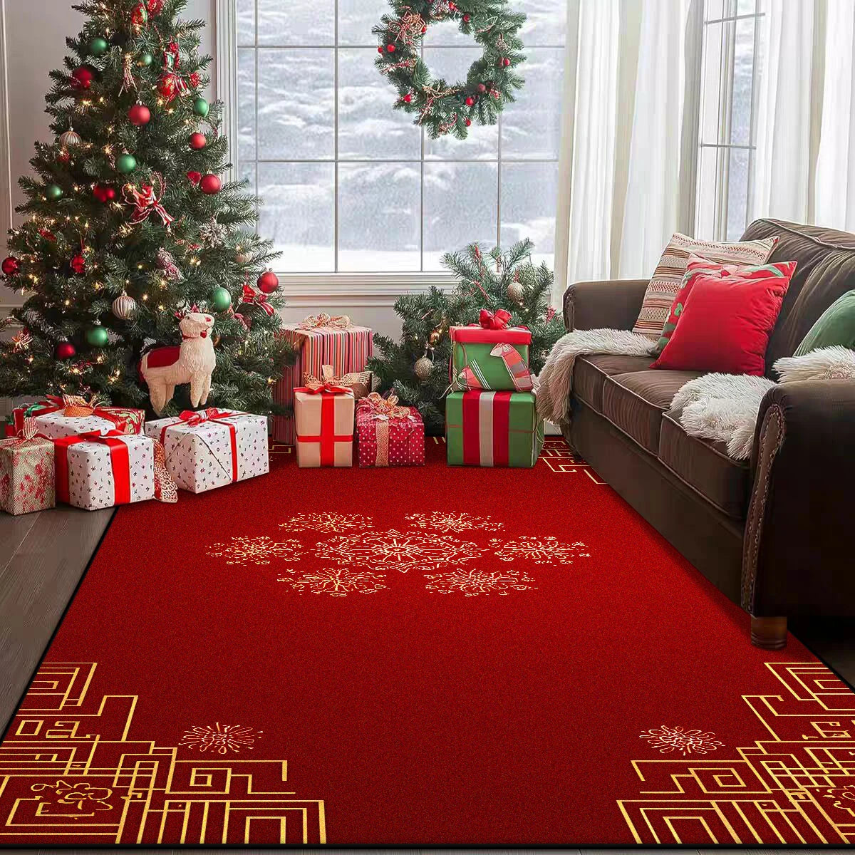 VILZSTUDIOS Luxurious Festive Red Rugs