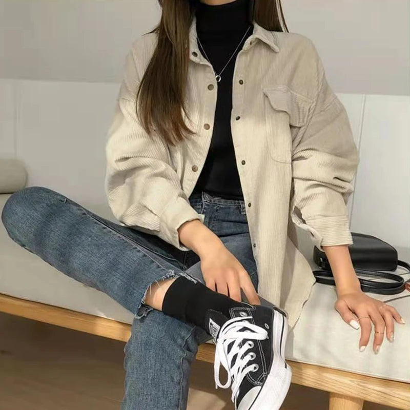 VILZSTUDIOS Cozy Corduroy Loose Fit Shirt