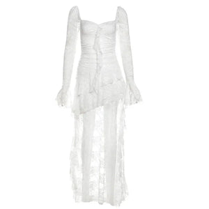 VILZSTUDIOS Lace Flare Sleeve A-line Dress