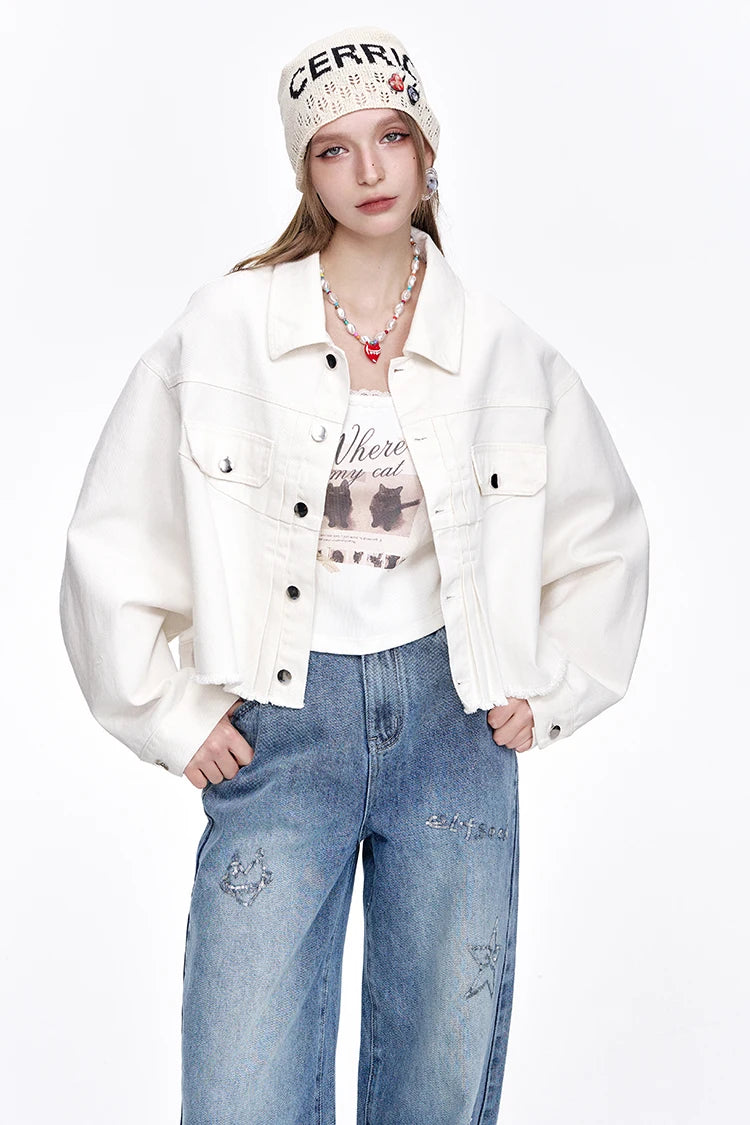 VILZSTUDIOS Golden Button Cropped Jacket