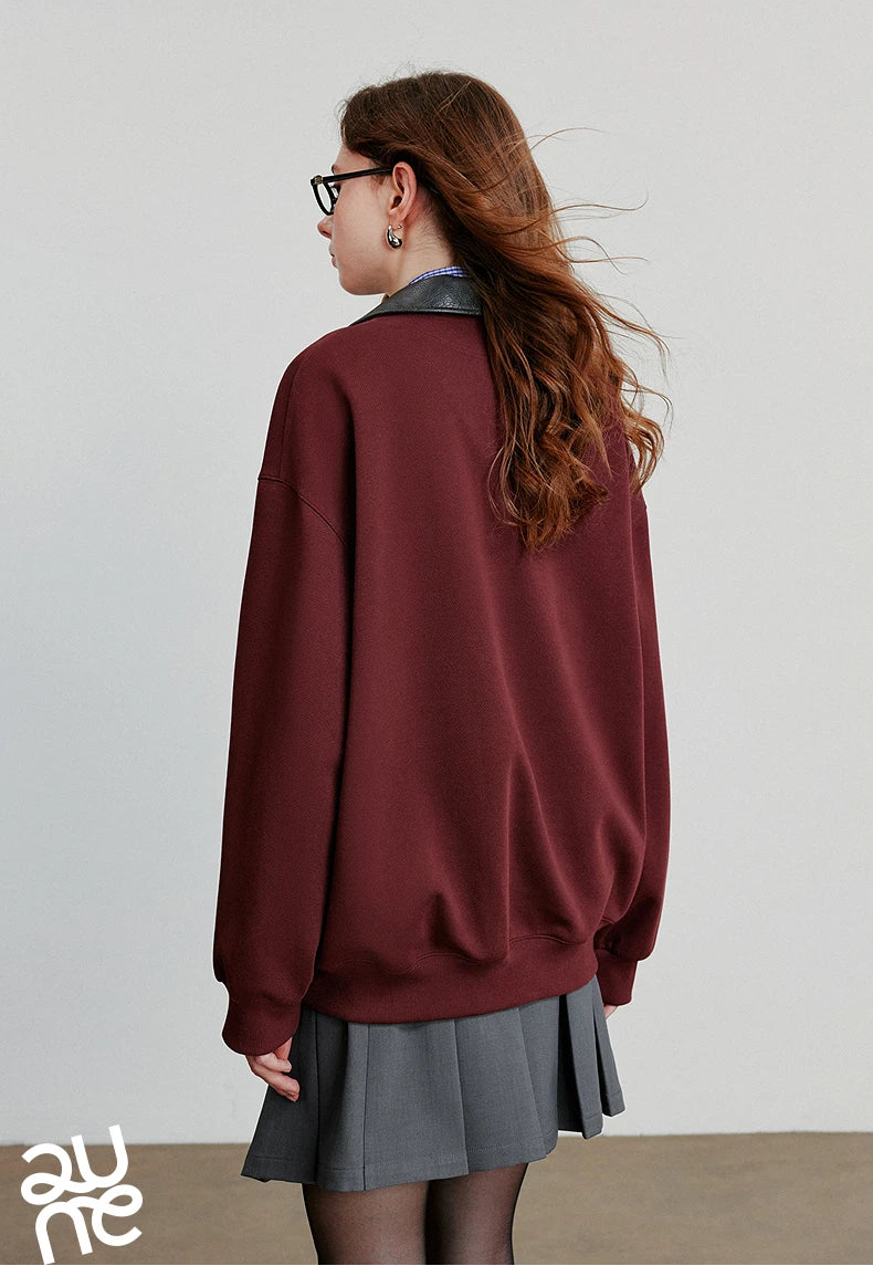 VILZSTUDIOS Lulicore Style Spliced Deep V Sweater