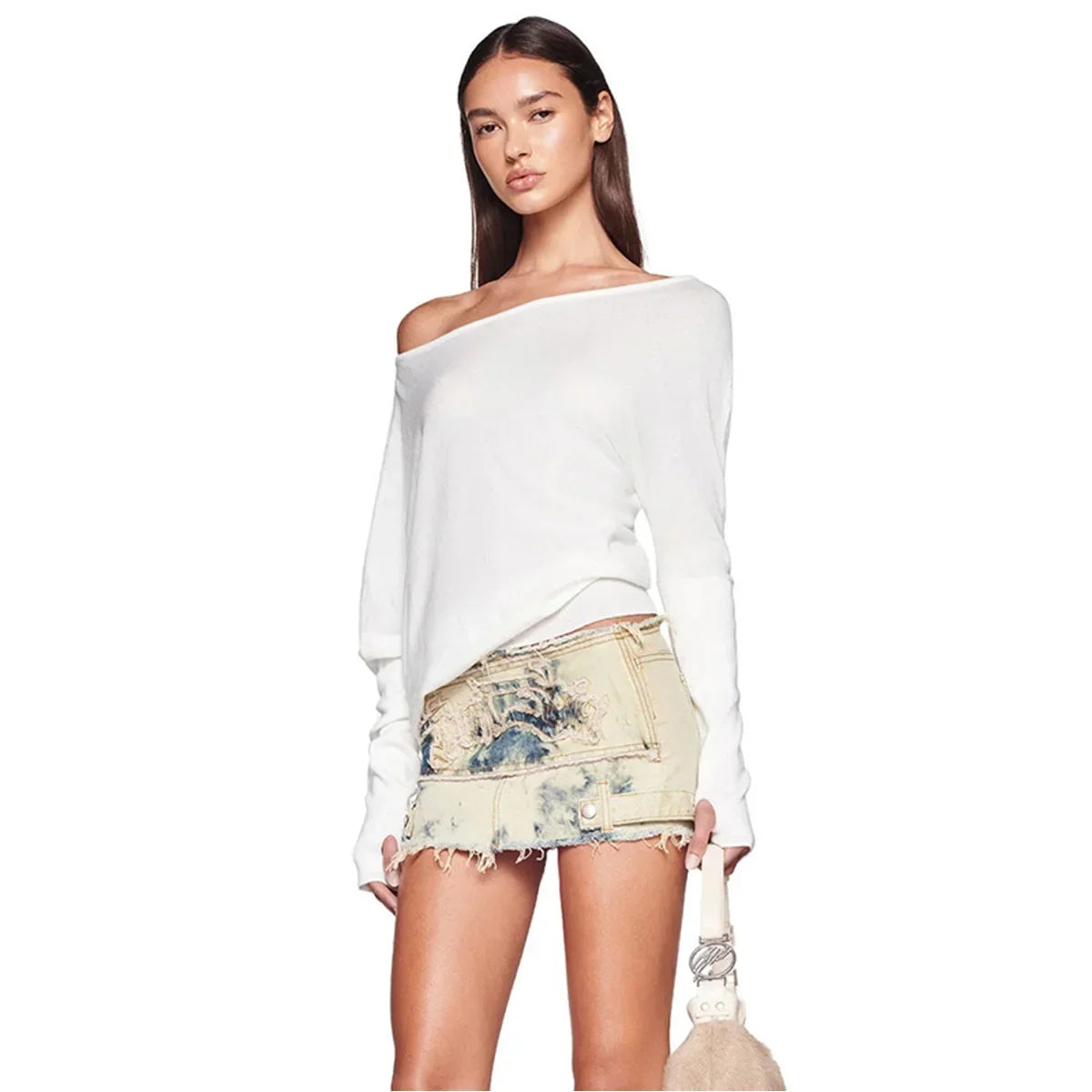 VILZSTUDIOS Elegant One Shoulder Long Sleeve Top