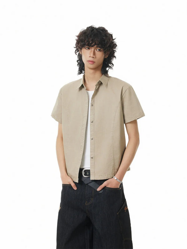 Retro Washed Distressed Cargo Shirt