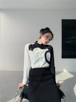 VILZSTUDIOS Leopard Embroidered Long Sleeve Shirt