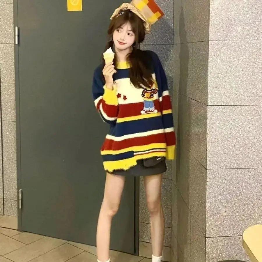 VILZSTUDIOS Multicolor Knitted Striped Sweater