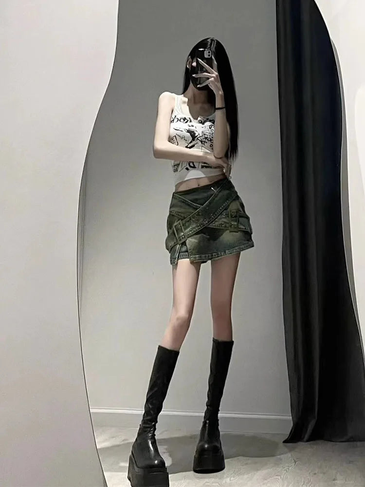 VILZSTUDIOS High Quality Sexy Denim Mini Skirt