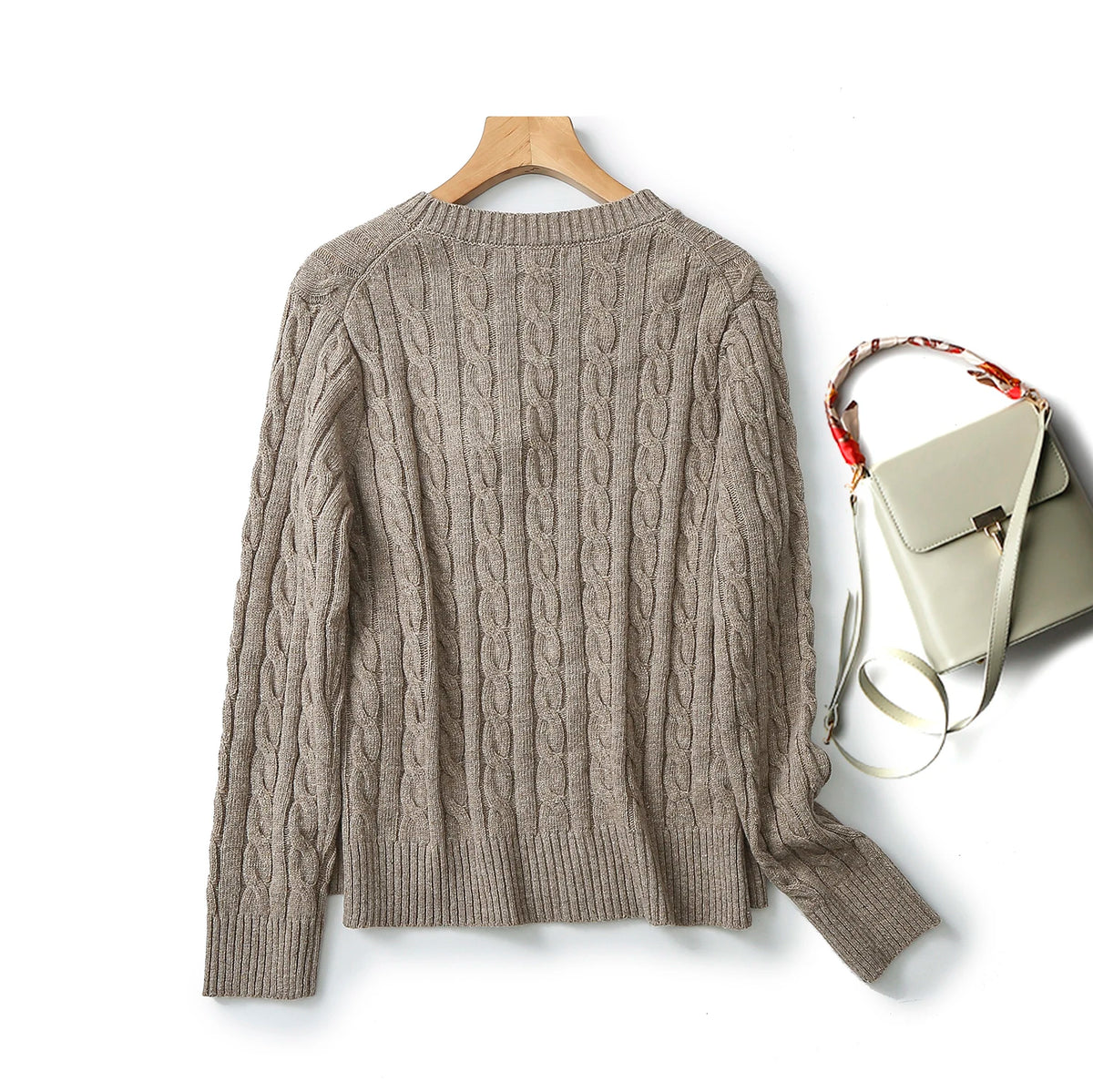 VILZSTUDIOS French Twist Knit Round Neck Sweater
