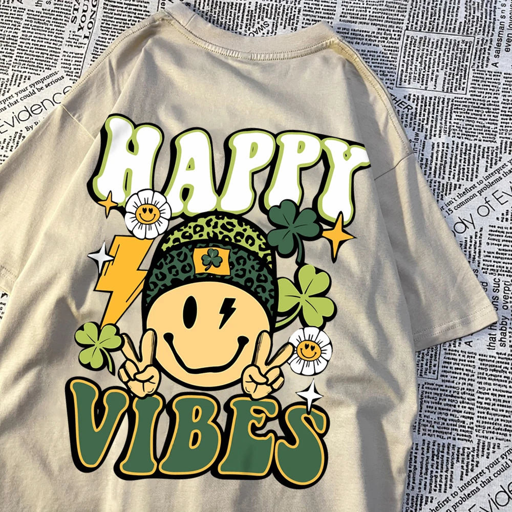 VILZSTUDIOS Happy Vibes Round Neck T-Shirt