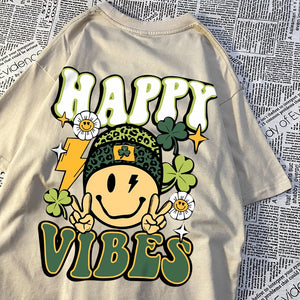 VILZSTUDIOS Happy Vibes Round Neck T-Shirt
