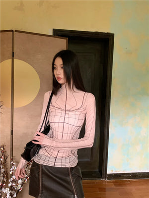 VILZSTUDIOS Stylish Mesh Long Sleeve Top