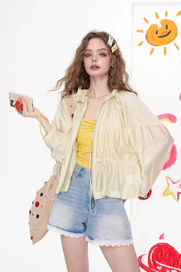 VILZSTUDIOS Lace High Waisted Denim Shorts