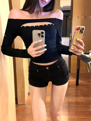 VILZSTUDIOS Sexy Hollow Out Crop Top