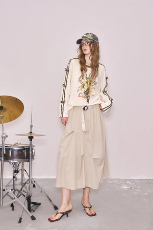 VILZSTUDIOS Oversized Long Bow Sleeve Top