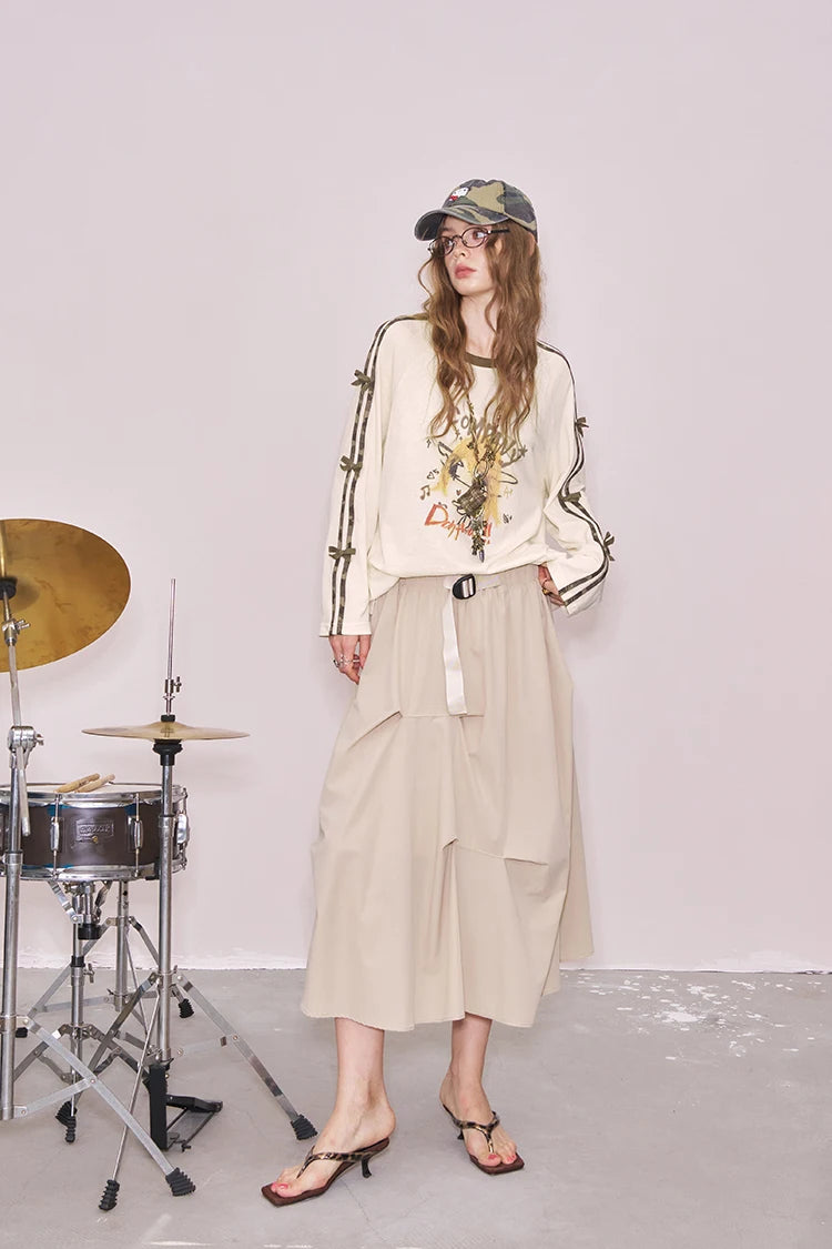 VILZSTUDIOS Oversized Long Bow Sleeve Top