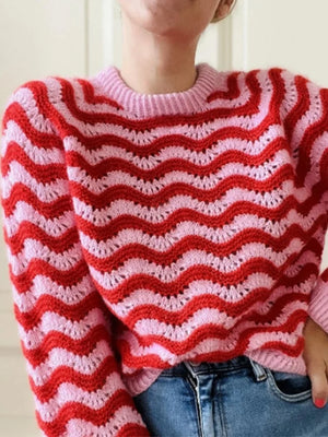 VILZSTUDIOS Striped Jacquard Knitted Sweater