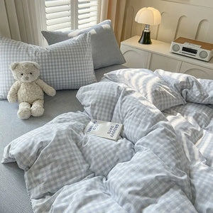 VILZSTUDIOS Soft Plaid Duvet Cover Bedding Set