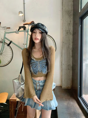 VILZSTUDIOS Butterfly Short Knit Shirt