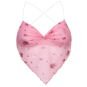 VILZSTUDIOS Sleeveless Floral Crop Top