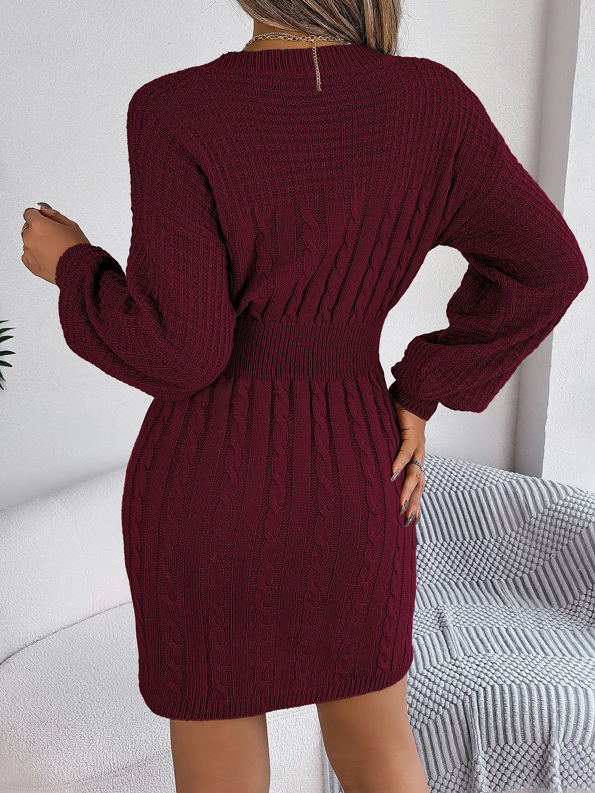 VILZSTUDIOS Cozy Knitted Bodycon Mini Dress