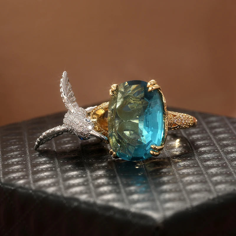 VILZSTUDIOS Exquisite Metal Carving Bird Ring