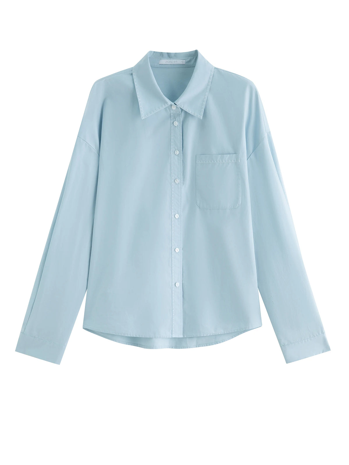 VILZSTUDIOS Minimalist Contrast Trim Cotton Shirt