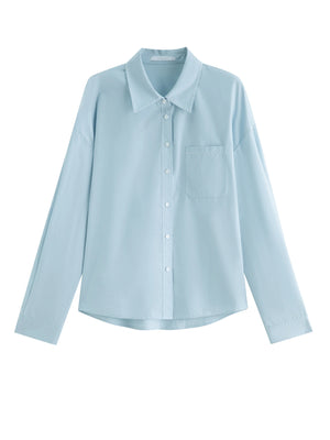 VILZSTUDIOS Minimalist Contrast Trim Cotton Shirt