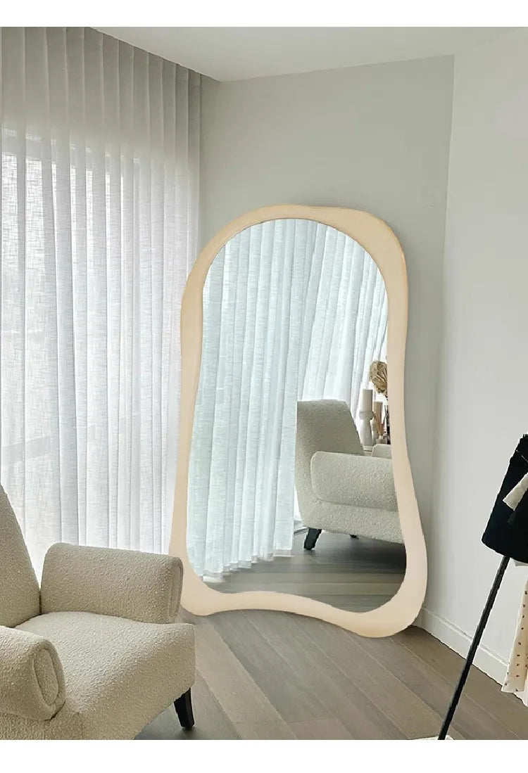 VILZSTUDIOS online celebrity Clothing store Cream Style Dressing Mirror High Definition Hall Bedroom Against The wall Floor-Standing Mirror