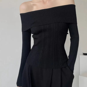 VILZSTUDIOS Elegant Off Shoulder Sweater