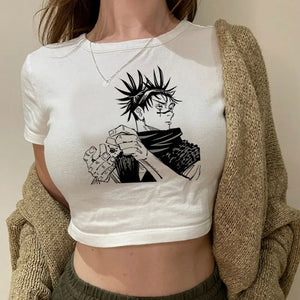 VILZSTUDIOS Cyber Gothic Vintage 90s Kawai Crop Top