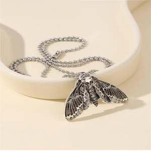 VILZSTUDIOS Gothic Skull Moth Charm Necklace