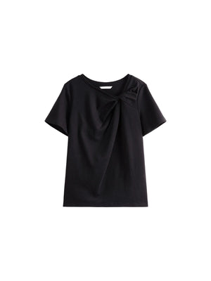 VILZSTUDIOS Asymmetrical Knot Petite Slim T-Shirt