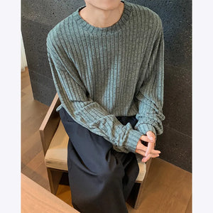 VILZSTUDIOS Oversized Striped Casual Long-Sleeved Sweater