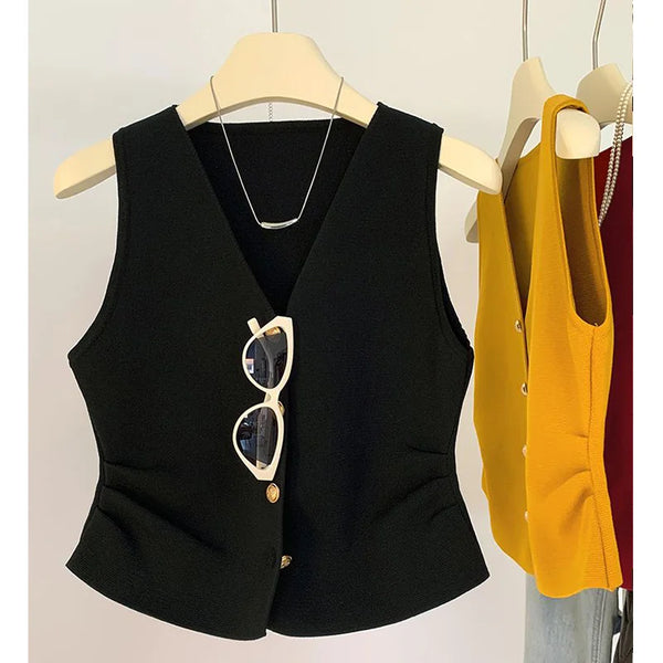 Chic Vintage V-Neck Vest