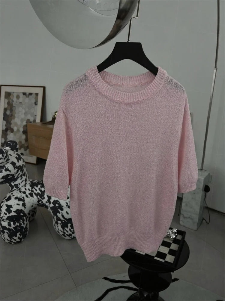 VILZSTUDIOS Soft Knit Short Sleeve Sweater