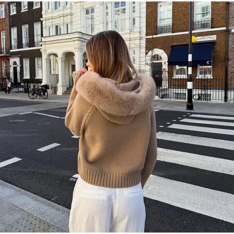 VILZSTUDIOS Cozy Fur Collar Jacket
