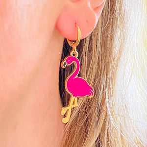 VILZSTUDIOS Golden Flamingo Bird Charm Earring