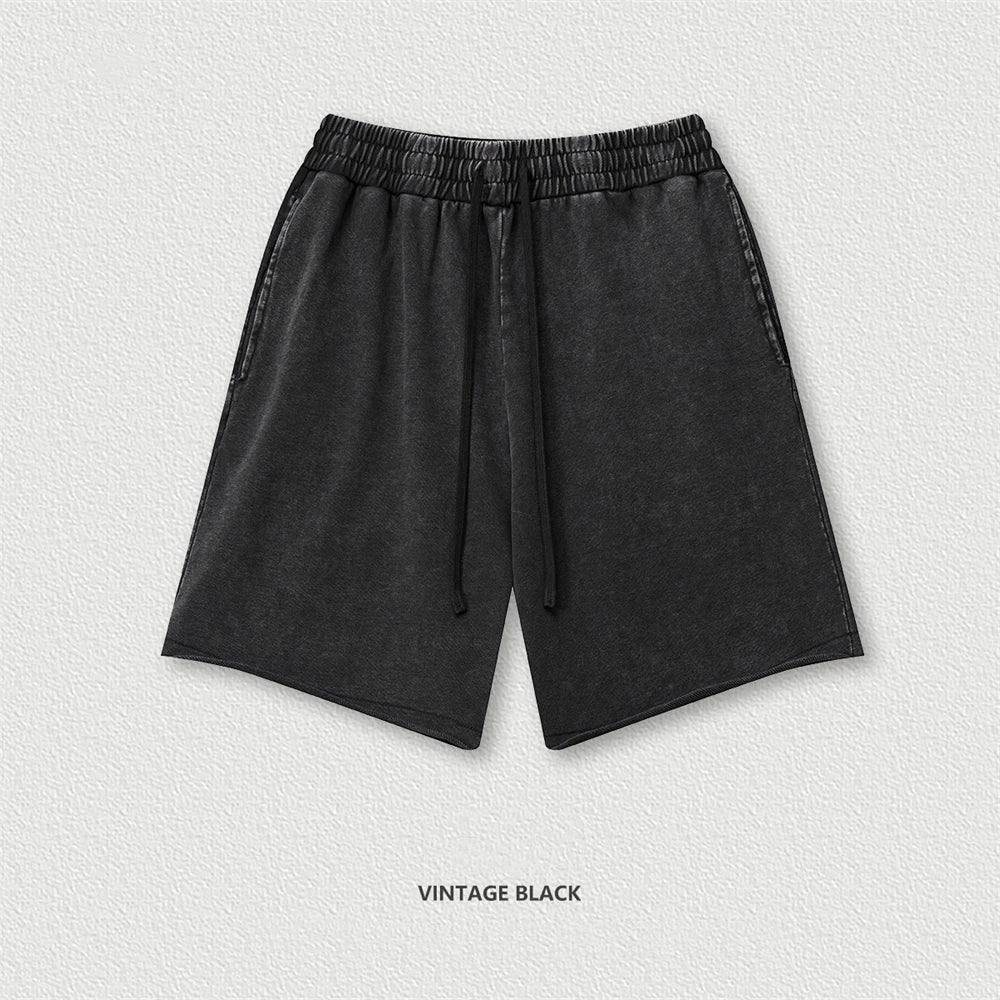 VILZSTUDIOS Vintage Distressed Loose Fit Denim Shorts
