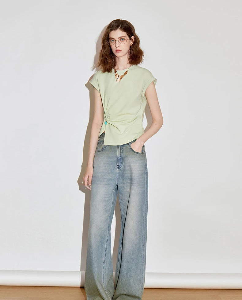 VILZSTUDIOS Lyocell Twisted Design Cotton T-Shirt