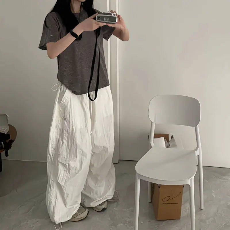 VILZSTUDIOS White Wide Leg Oversized Sweatpants