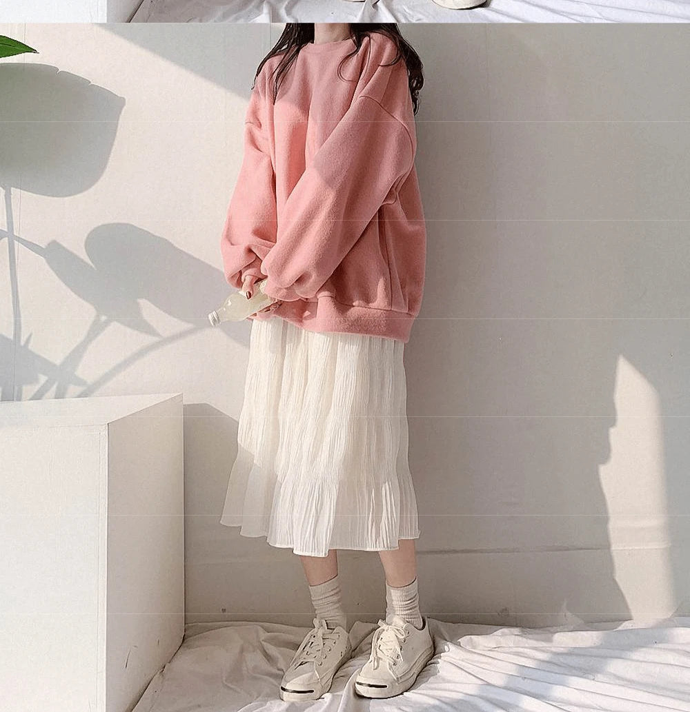 VILZSTUDIOS Gentle Pleated Chiffon Fairy Skirt A-Line.